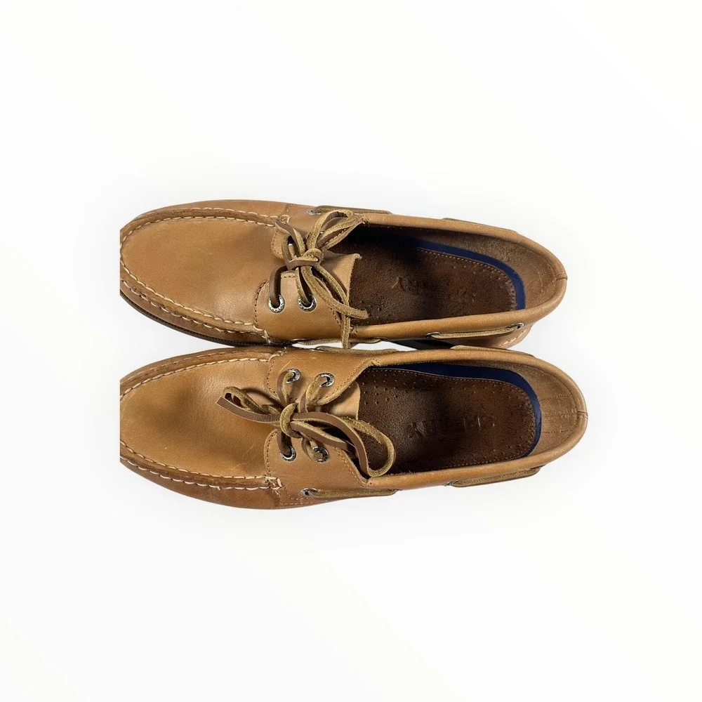 Sperry Authentic Original Boat Shoes Men's Tan Leather Lace Up Moc Toe Size 8
